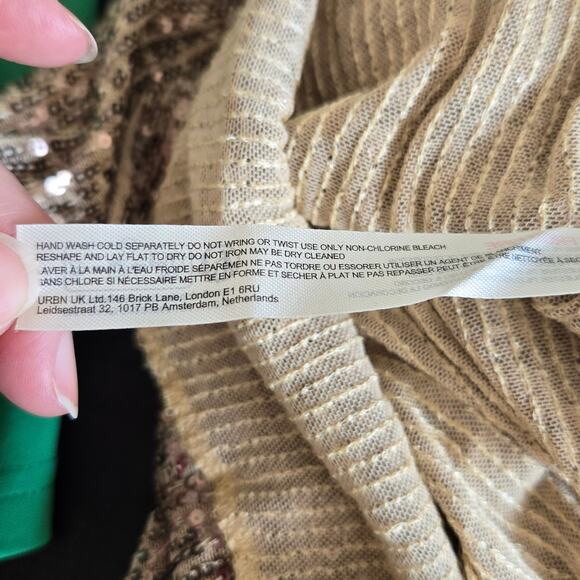 NEW Intimately Free People Gold Rush Sequin Shirt Glam Maximalist Women Small - Picture 13 of 13